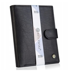 Betlewski męski portfel z patką rfid bpm-bh 993 czarny