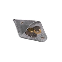 Szara skórzana bilonówka coin wallet brodrene cw01