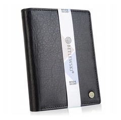 Czarny skórzany portfel rfid betlewski bpm-bh 62