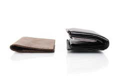 Jasnobrązowy skórzany portfel slim wallet brødrene sw03