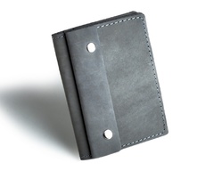 Zielony cienki portfel ze skóry naturalnej z bilonem slim wallet brodrene sw04