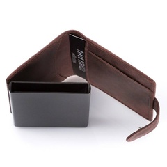 Brązowy modny portfel z etui in-69 paolo peruzzi