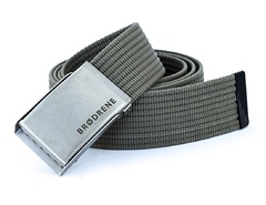 Oliwkowy parciany pasek do spodni brodrene p04 silver