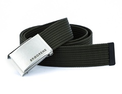 Khaki parciany pasek do spodni brodrene p05 silver