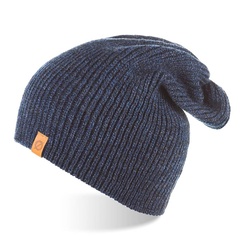Zimowa czapka smerfetka beanie brodrene cz7 granatowa mulina