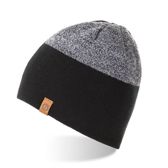 Męska czapka jesienna beanie brodrene cz17 jasnoszara mulina