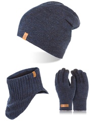 Granatowy komplet brødrene na zimę męski 3w1