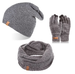 Modny komplet zimowy szary zestaw brødrene