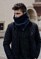 Modny męski komin na zimę pamami 14102 jasnoszary mulina