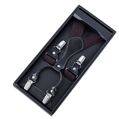 Eleganckie męskie szelki w pudełku brązowe