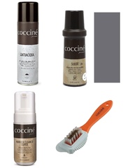 Zestaw pielęgnacyjny do zamszu i nubuku coccine szary 21