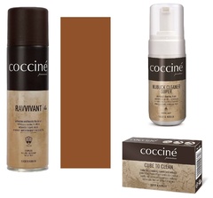 Coccine zestaw do renowacji zamszu i nubuku pianka, gumka, ravvivant koniak 08