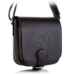 Czarna damska skórzana listonoszka torebka