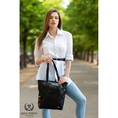 Brązowy shopper bag torba damska skórzana