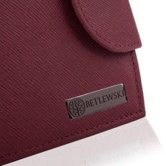Skórzany portfel damski betlewski bpd-sa-319 czerwony
