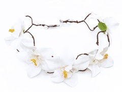 Wianek opaska kwiaty orchidea. ślub. biały