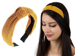 Opaska do włosów musztardowa węzeł szeroka turban