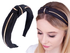 Opaska do włosów czarna węzeł turban pin up