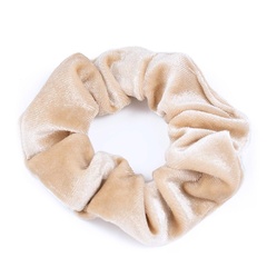 Gumka do włosów scrunchies frotka welur beżowa