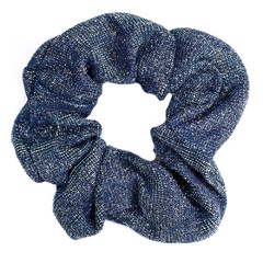 Gumka do włosów niebieska scrunchie brokat