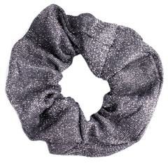 Gumka do włosów srebrna scrunchie brokat