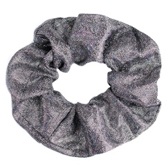 Gumka do włosów srebrna scrunchie metaliczna