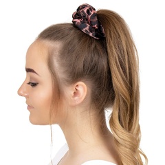 Gumka do włosów panterka scrunchie różowa
