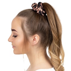 Gumka do włosów panterka scrunchies beżowa frotka