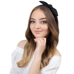 Opaska do włosów czarna kokarda pin up węzeł 