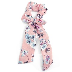 Gumka scrunchie apaszka kokarda pudrowa kwiaty