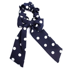 Gumka scrunchie apaszka kokarda granatowa kropki