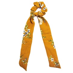 Gumka do włosów kokarda scrunchie żółta kwiaty