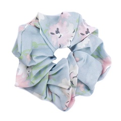 Gumka do włosów błękitna frotka scrunchie kwiaty 