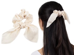 Gumka do włosów ecru apaszka scrunchies frotka