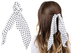 Gumka do włosów apaszka kropki biała scrunchies