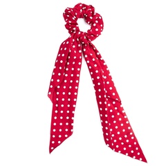 Gumka do włosów apaszka kropki czerwona scrunchies