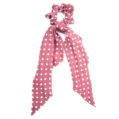Gumka do włosów apaszka kropki różowa scrunchies
