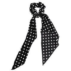 Gumka do włosów apaszka kropki czarna scrunchies