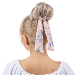 Gumka do włosów apaszka scrunchies pudrowa kwiaty