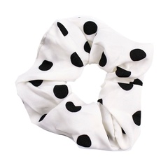 Gumka do włosów frotka scrunchies kropki biała