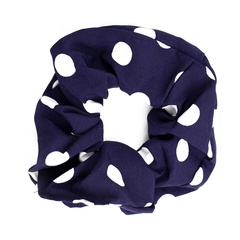 Gumka do włosów frotka scrunchies kropki granatowa