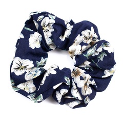 Gumka do włosów scrunchies granatowa kwiaty 