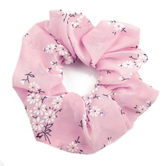 Gumka do włosów frotka scrunchies różowa kwiaty