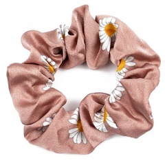 Gumka do włosów scrunchies kwiaty frotka brązowa