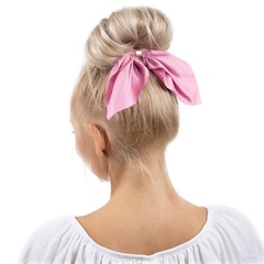 Gumka do włosów frotka scrunchies kokarda różowa