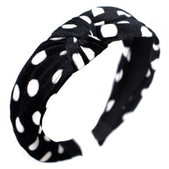 Opaska do włosów węzeł kropki czarna pin up turban