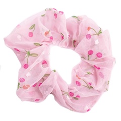 Gumka do włosów szyfon scrunchie różowa wiśnie