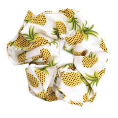 Gumka do włosów ananasy scrunchies kremowa frotka