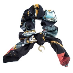 Gumka do włosów apaszka scrunchies czarna perła 