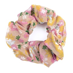 Gumka do włosów scrunchies kwiaty żółta frotka